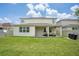 This two-story home has a covered patio and a spacious backyard, creating a great space to relax at 12120 Sumter Dr, Orlando, FL 32824