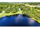 Stunning aerial view of lakeside home, mature trees, private dock, and expansive grounds at 168 Pond Rd, Mount Dora, FL 32757