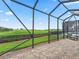 This screened patio offers a relaxing view of the green space beyond at 17599 Se 121St Cir, Summerfield, FL 34491