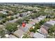 An aerial view of the house set in an established residential area close to local amenities at 1808 Westpointe Cir, Orlando, FL 32835