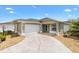 Charming single-story home with a well-manicured lawn, attached garage, and inviting entrance at 2465 Violet Ct, The Villages, FL 32162