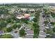 Aerial view showcases the home's location near community amenities, including a pool, tennis courts, and shopping at 3605 Kingswood Ct, Clermont, FL 34711