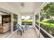 Screened lanai with chairs, provides a tranquil outdoor seating area at 3605 Kingswood Ct, Clermont, FL 34711