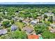 A high-angle view of a serene suburban landscape with verdant trees, well-spaced homes, and inviting swimming pools in the backyards at 6316 Marlberry Dr, Orlando, FL 32819