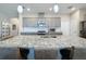 Bright and modern kitchen with gray cabinets, granite countertops, and stainless steel appliances at 655 Conservation Blvd, Groveland, FL 34736