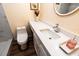 This is a renovated bathroom featuring a tiled shower and a vanity with a white countertop and a mirror at 681 Greywood Dr, Altamonte Springs, FL 32701