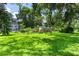 Expansive backyard with lush green grass and mature shade trees, perfect for outdoor activities at 9223 Silver Lake Dr, Leesburg, FL 34788