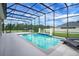 Inviting pool area with screened enclosure, perfect for outdoor entertaining and relaxation at 9702 Pepper Tree Pl, Wildwood, FL 34785