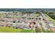 Wide aerial shot showcasing a well-maintained neighborhood with neatly arranged homes at 12407 Ne 48Th Loop, Oxford, FL 34484