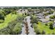 Aerial view of a quiet suburban neighborhood with lush trees and well-maintained homes at 12407 Ne 48Th Loop, Oxford, FL 34484