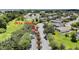 Aerial view of a quiet suburban neighborhood with lush trees and well-maintained homes at 12407 Ne 48Th Loop, Oxford, FL 34484