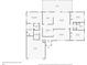 Layout of a home featuring three bedrooms, two bathrooms, a kitchen, living room, dining room, and a garage at 14325 Manchester Ave, Groveland, FL 34736