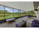 Enclosed patio with serene view, perfect for relaxation and enjoying the outdoors in comfort at 14325 Manchester Ave, Groveland, FL 34736