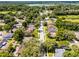 Aerial view showcasing a quiet residential community with mature trees near a scenic lake at 2389 Grand Poplar St, Ocoee, FL 34761