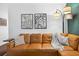 Close up on leather sectional with decorative pillows and throw at 35338 Lake Unity Rd, Fruitland Park, FL 34731