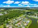 Scenic aerial view of a residential area showcasing the property's lush surroundings and proximity to green spaces at 804 Santa Rita Way, Lady Lake, FL 32159
