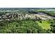 Expansive aerial view of a residential neighborhood with lush greenery and a lake in the background at 1702 Hoofprint Ct, Fruitland Park, FL 34731