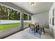 The screened patio is furnished with a table and chairs, providing a relaxing space at 1702 Hoofprint Ct, Fruitland Park, FL 34731