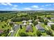 A high-angle view shows the property's roof and the surrounding neighborhood with green lawns and tree-lined streets at 1892 Sanderling Dr, Clermont, FL 34711