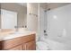 Bathroom features a single vanity, toilet, and bathtub-shower combo perfect for everyday convenience at 1892 Sanderling Dr, Clermont, FL 34711