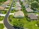 Aerial view of homes in a well-maintained neighborhood with lush landscaping at 2450 Merida Cir, The Villages, FL 32162