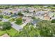 Overhead shot of a tranquil residential area featuring green landscaping and diverse houses at 2746 Edwards Ln, The Villages, FL 32162