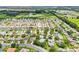 Aerial image of a residential community showcasing lush green lawns and diverse homes at 2746 Edwards Ln, The Villages, FL 32162