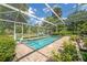 Relaxing screened pool area with lush landscaping, offering a private oasis at 32511 County Road 437, Sorrento, FL 32776