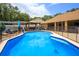 Inviting backyard pool surrounded by lush landscaping and a secure safety fence at 3309 Paisley Cir, Orlando, FL 32817