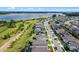 Aerial view of a beautiful neighborhood with a scenic lake at 3467 Buoy Cir, Winter Garden, FL 34787