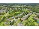 An aerial view of a residential area with a mix of homes, trees, and green spaces at 6048 Tremayne Dr, Mount Dora, FL 32757