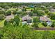 Lush backyard view with pool, hot tub, outdoor kitchen and green privacy barrier at 6048 Tremayne Dr, Mount Dora, FL 32757
