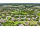 Lush green neighborhood with spacious homes, mature trees, and well-kept lawns visible from above at 6048 Tremayne Dr, Mount Dora, FL 32757