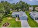 Charming single-story home with well-manicured lawn, inviting walkway, and attached two-car garage at 627 Timbercrest Dr, Leesburg, FL 34748