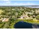 Scenic aerial view of a community with homes nestled among lakes and lush greenery at 628 Drew Ave, Clermont, FL 34711