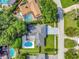 An aerial of a home with a pool and well manicured lawn nestled in a tree lined neighborhood at 6829 Bittersweet Ln, Orlando, FL 32819