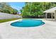 This backyard pool features a concrete surround and lush green lawn, perfect for summer fun at 6829 Bittersweet Ln, Orlando, FL 32819