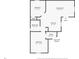 Floor plan showcases the layout of the home, including the living room, kitchen, and bedrooms at 8634 Garden Way Rd, Groveland, FL 34736