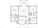 Detailed floor plan showcases the layout of the home, including the primary bedroom and back patio at 8634 Garden Way Rd, Groveland, FL 34736