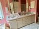 Functional bathroom with a double vanity, lots of storage, and stylish decor at 163 Sweet Cir, Winter Haven, FL 33884