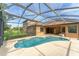 Backyard view of screened in pool and lanai of this beautiful home at 21312 Marsh View Ct, Clermont, FL 34715