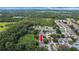 Expansive aerial view showcases home's location nestled near a lush green space and neighborhood at 32942 Rambling Oaks Ct, Leesburg, FL 34748