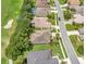 Aerial view of houses on a street with mature landscaping, close to a golf course at 3507 Arlington Ridge Blvd, Leesburg, FL 34748