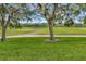 Picturesque golf course view framed by trees in a lush backyard at 3507 Arlington Ridge Blvd, Leesburg, FL 34748
