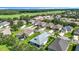 Scenic aerial perspective of neighborhood homes with green spaces and mature tree coverage at 3601 Mount Hope Loop, Leesburg, FL 34748