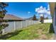 Spacious backyard featuring green grass and a white fence in a lovely residential neighborhood at 7732 Sloewood Dr, Leesburg, FL 34748
