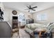 Guest bedroom with fireplace and built-in shelving at 5315 Nw 25Th Loop, Ocala, FL 34482