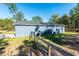 Side view of house with blue exterior, and a fenced yard at 5919 Sw 124Th Terrace Rd, Ocala, FL 34481