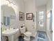 Bathroom with a vessel sink, tile floor, and direct access to the pool area at 12880 Sw 66Th St, Ocala, FL 34481
