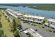 An aerial view of a waterfront condo complex with car parking at 26 Ocean Palm Villa S # 26, Flagler Beach, FL 32136
